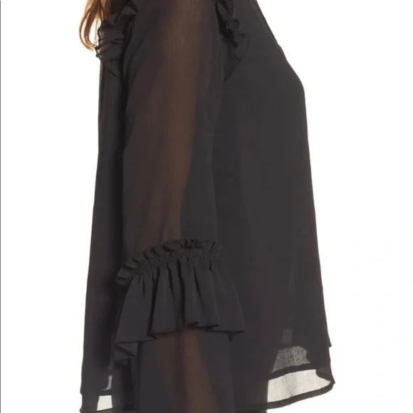 Bobeau Ruffle Sleeve Blouse - Size Small - Color Black - Picture 4 of 6